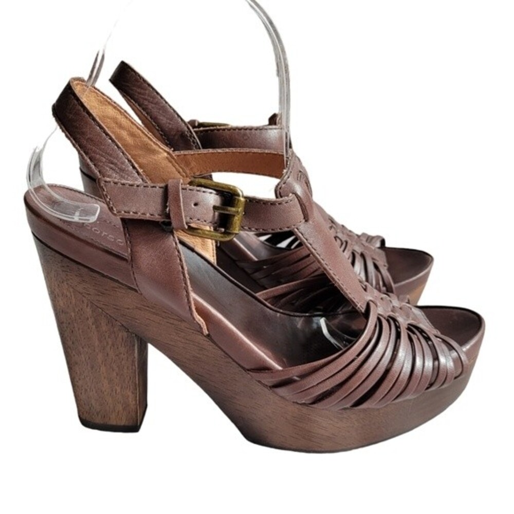 Corso Como Hiho Leather Platform Sandals, Sz 7.5, Brown, Excellent Condition EUC - Picture 3 of 14